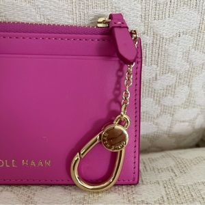 Cole Haan compact card holder wallet in Hot Pink / Fuchsia / Magenta NWT